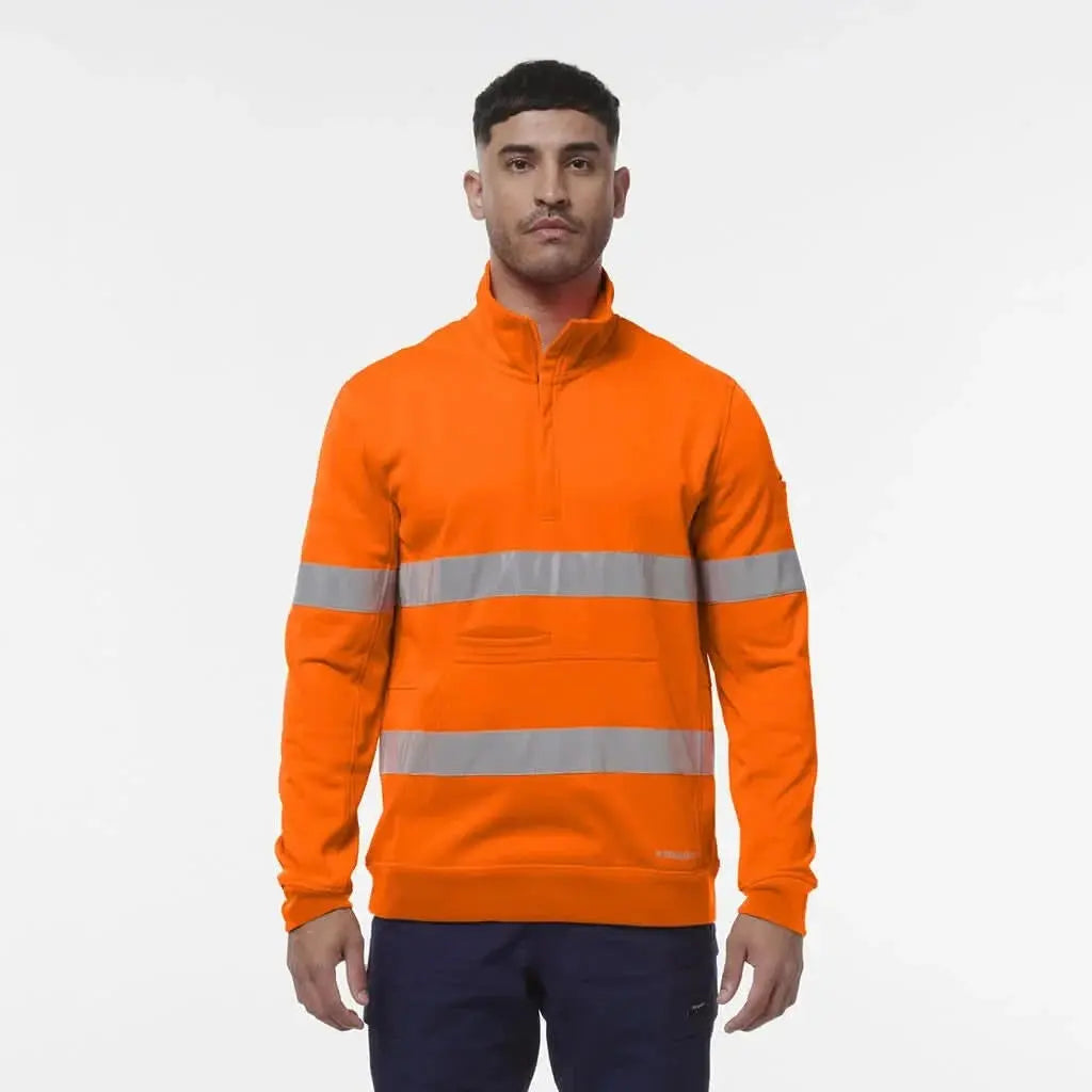 KingGee Hi Vis Spliced 1/4 Zip Taped Fleece K55048